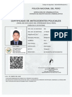 Certificado de Antecedentes Policiales: Policía Nacional Del Perú