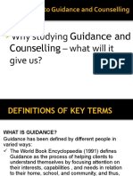 Why Studying Guidance and Counselling - What Will It Give Us?