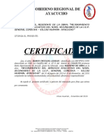 Certificado: Gobierno Regional de Ayacucho