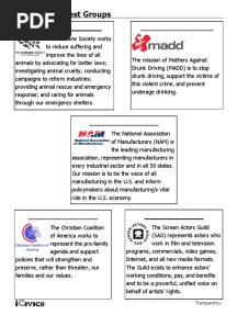 Interest Groups Icivics