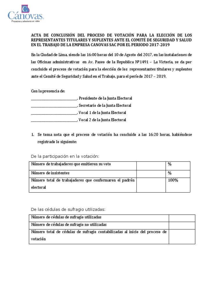 Acta Conclusion Proceso de Conclusion - Oficina | PDF