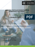 Año Del Fortalecimiento de La Soberanía Nacional": Asignatura: Diseño Organizacional Docente: Miguel Angel Amaro Huaman