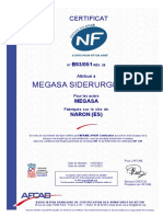 Megasa Siderurgica S.L: Certificat