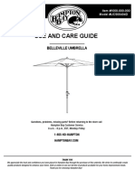 Use and Care Guide: Belleville Umbrella