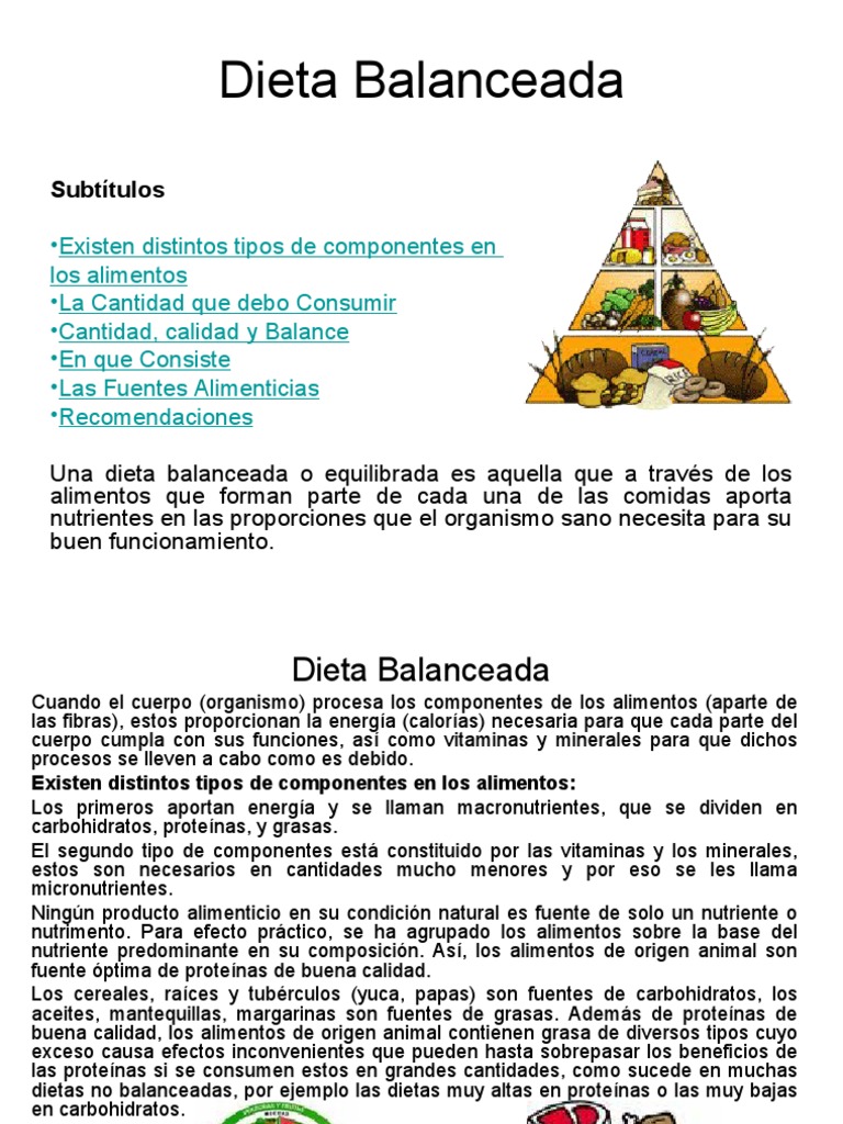 Dieta Balanceada | PDF | Dieta | Alimentos