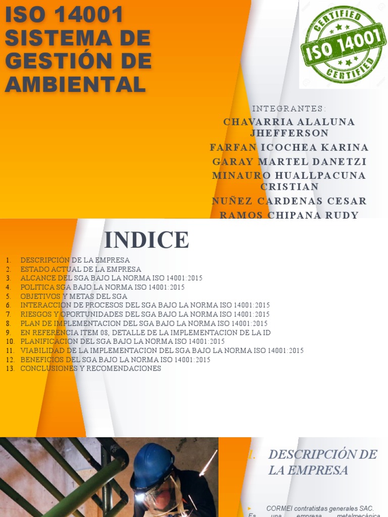 Implementación del SGA ISO 14001 en CORMEI | PDF | Entorno natural ...