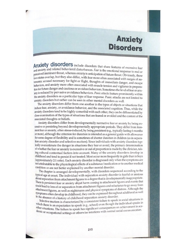 Anxiety Disorders DSM 5 TR PDF
