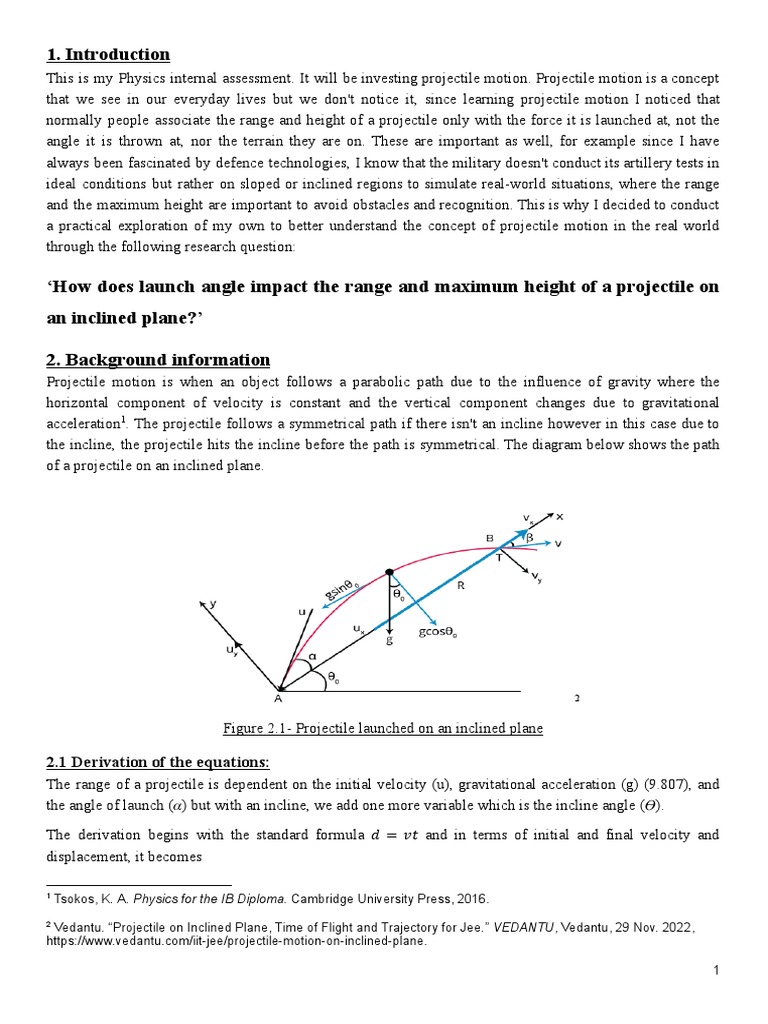 Deriving Projectile Range on Inclines | PDF | Acceleration | Projectiles