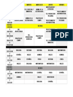 Horario clases semanal escuela agropecuaria