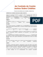 Modelo de Contrato de Cesión de Derechos Sobre Créditos