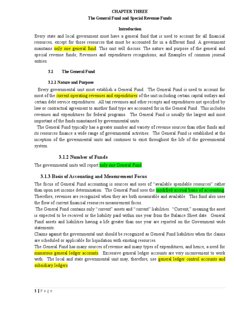 Chp-3 General Fund PG | PDF | Fund Accounting | Expense
