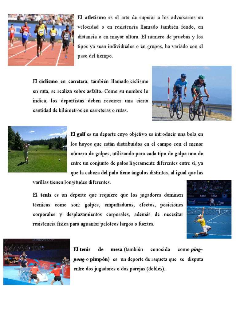 Deportes individuales y de equipo | PDF | Deportes