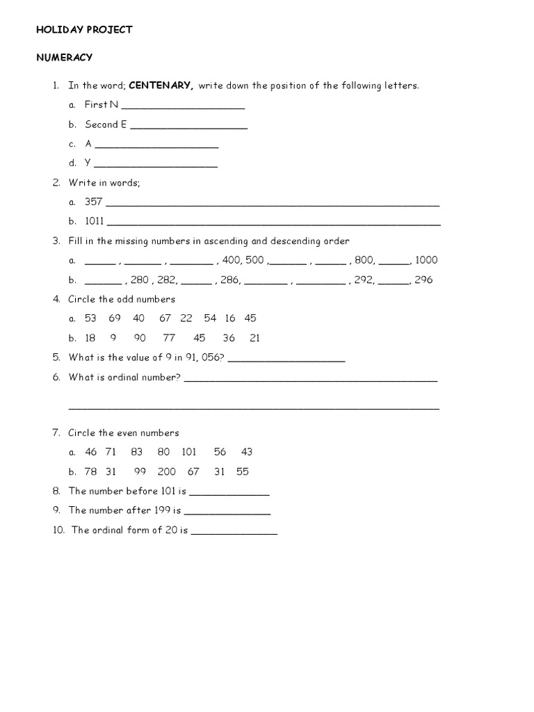 Basic 2-Holiday Project | PDF | Reading (Process)