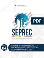 Inscripción de Sociedad Anónima (S.A.) O Sociedad en Comandita Por Acciones Por Suscripción Pública de Acciones Seprec