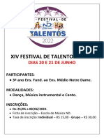 Festival de Talentos CARTAZ XIV 2022