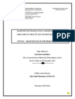 Rapport de Stage Pour L'Obtention Du Diplome Du Brevet de Technicien (BT)