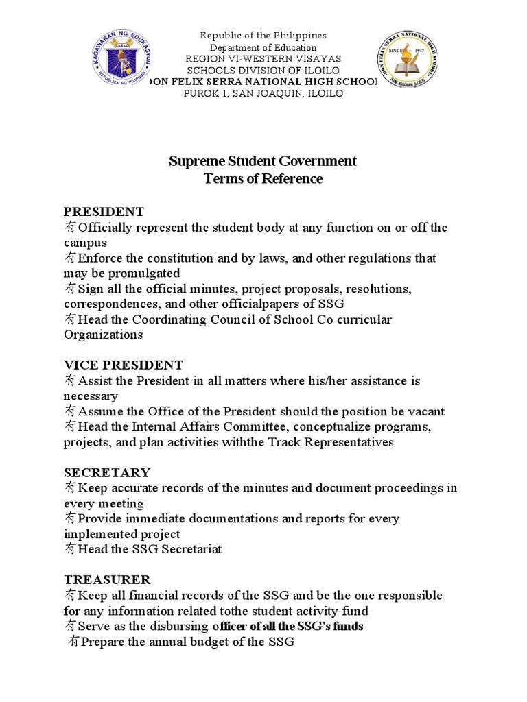 SSG Roles and Responsibilities Overview | PDF | Governance | Government