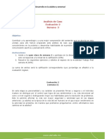 Desarrollo en la adultez y senectud: Análisis de caso y evaluación