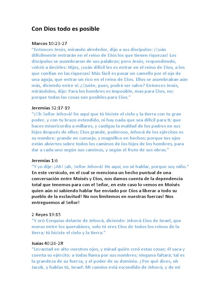 Con Dios, todo es posible | PDF | Dios | Jesús