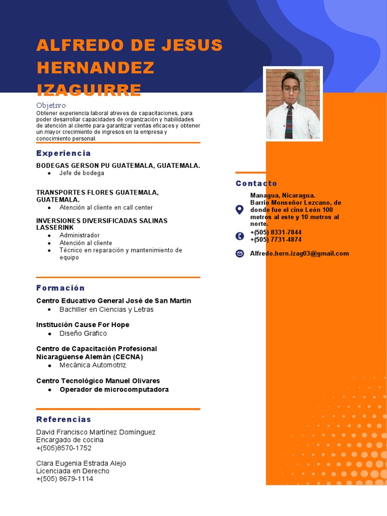 Alfredo de Jesus Hernandez Izaguirre Objetivo PDF