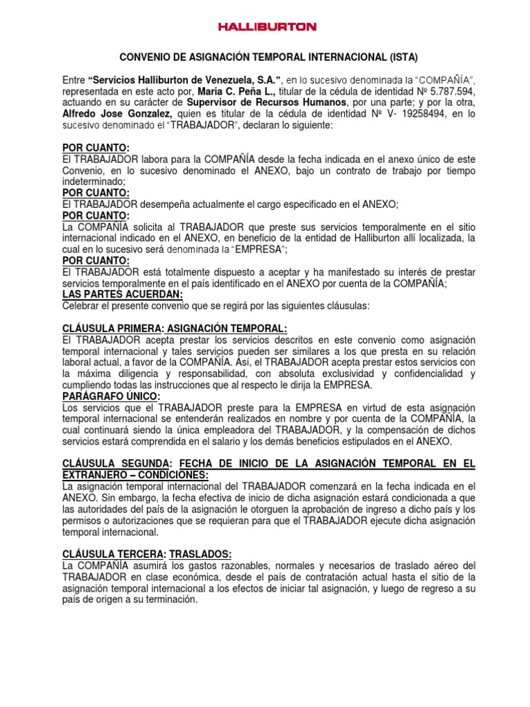 Alfredo Gonzalez Agreement BO2 Ext PDF Salario Economias