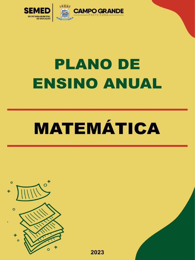 Plano de Ensino Anual de Matemática 8º Ano | PDF | Equações | Geometria
