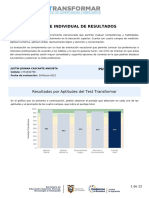 Reporte Individual de Resultados: Resultados Por Aptitudes Del Test Transformar