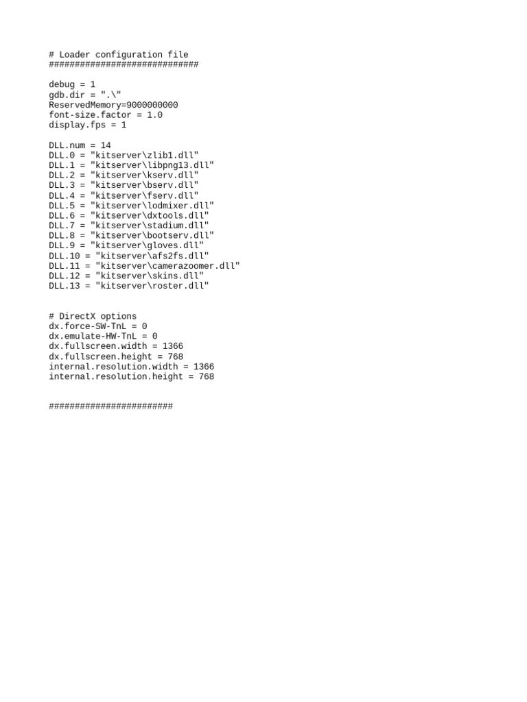 Loader Configuration File Settings | PDF