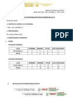 Informe de Actividades Del Mes de Enero Del 2023 1. Unidad 2. Proyecto, Centro Y/O Convenios