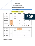 Class Schedule - Section 2