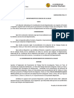 Reglamento para Aprobación de Trabajo Final de Carrera .Cs Salud