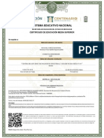 Certificado de Educación Media Superior CBTIS 149 Morelia