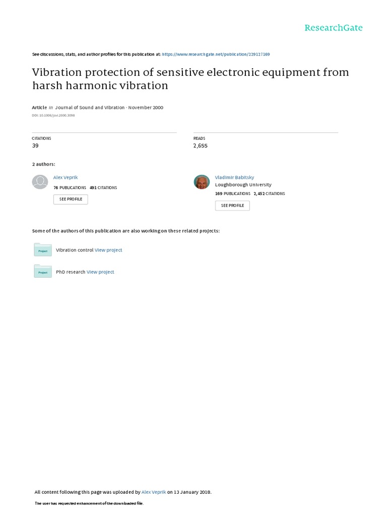 Vibration Protection of Sensitive Electronic Equipment From Harsh ...