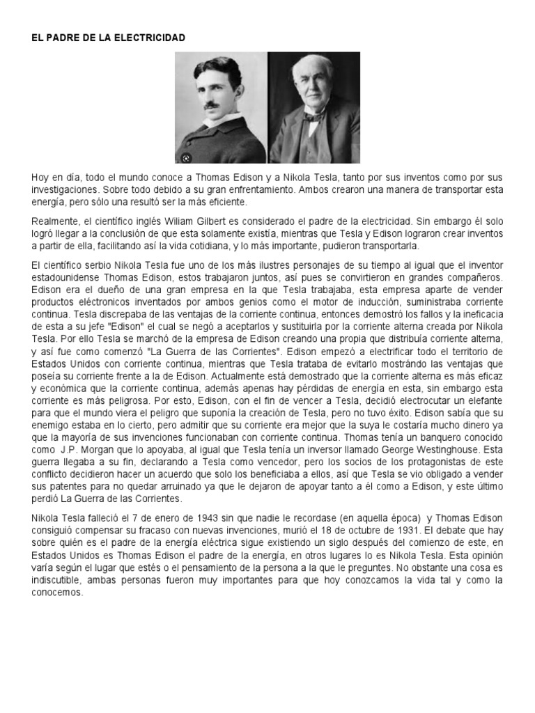 El Padre de La Electricidad PDF Diodo emisor de luz Lámpara
