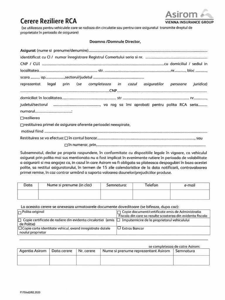 ASIROM Cerere Reziliere RCA+ GDPR PDF