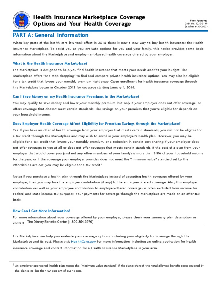 Health Insurance Marketplace Notice Rev 2020 PDF Employment