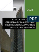 Plan de Continuidad Operativa de La Agencia de Promoción de La Inversión Privada - Proinversión