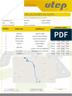 Especificaciones de Ruta