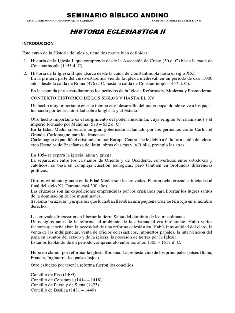Historia de La Iglesia Eclesiastica Ii | PDF | Martin Luther | Iglesia ...