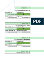 Efectiva - Nominal: (1 T. INTERES) #PERIODOS/ #CAP (1 (Jtuc/#CAP) #DE CAPITALIZACIONES