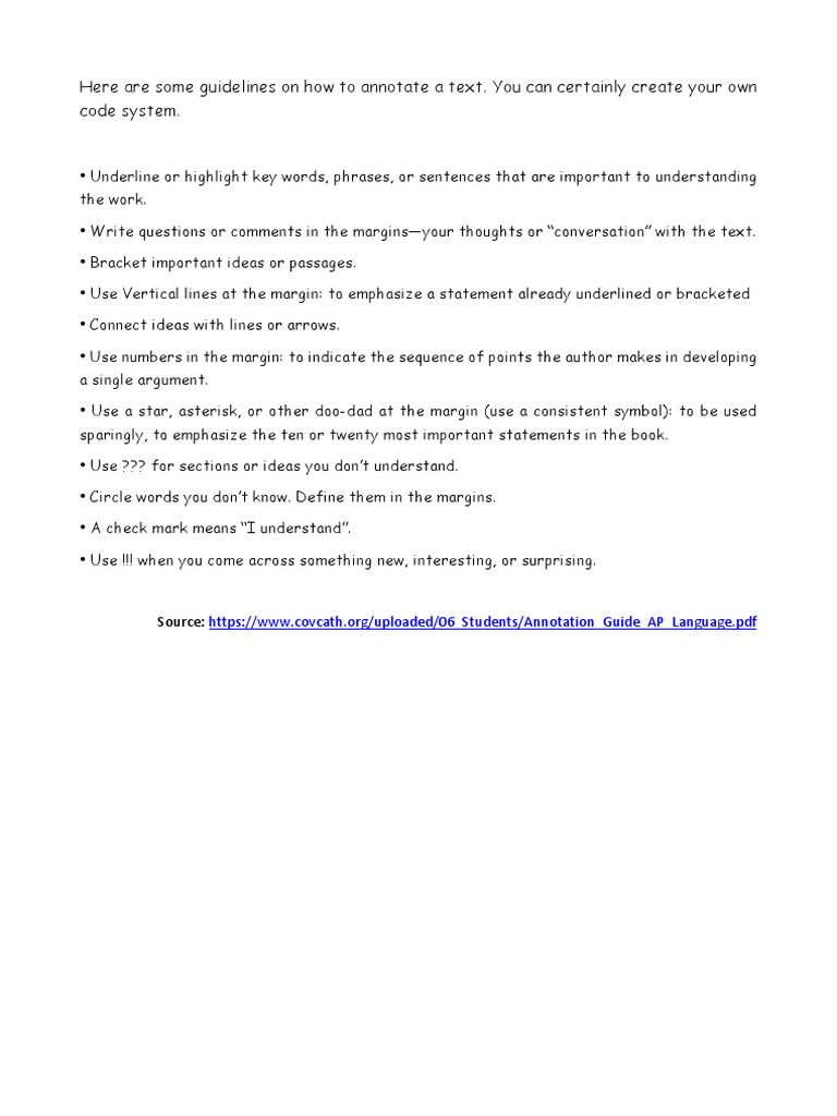 How To Annotate A Text | PDF