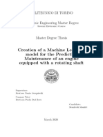 Creation of A Machine Learning Model For The Predictive Maintenance of An Engine Equipped With A Rotating Shaft