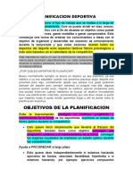 Planificacion Deportiva: Objetivos de La Planificacion