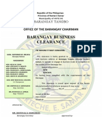 Barangay Business Clearance