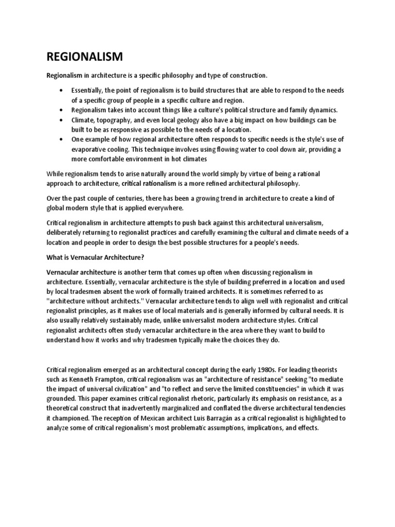 Regionalism Pdf