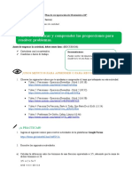 META: Identificar y Comprender Las Proporciones para Resolver Problemas