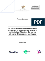 La Valutazione Delle Competenze Del Personale in Servizio Nelle Strutture Territoriali Del Ministero Del Lavoro e Il Piano Di Formazione e Sviluppo