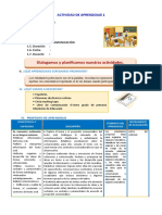 E1 A1 SESION COM. Dialogamos y Planificamos Nuestras Actividades.