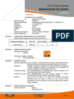 Removedor de Oxido: M.S.D.S. Hoja de Seguridad