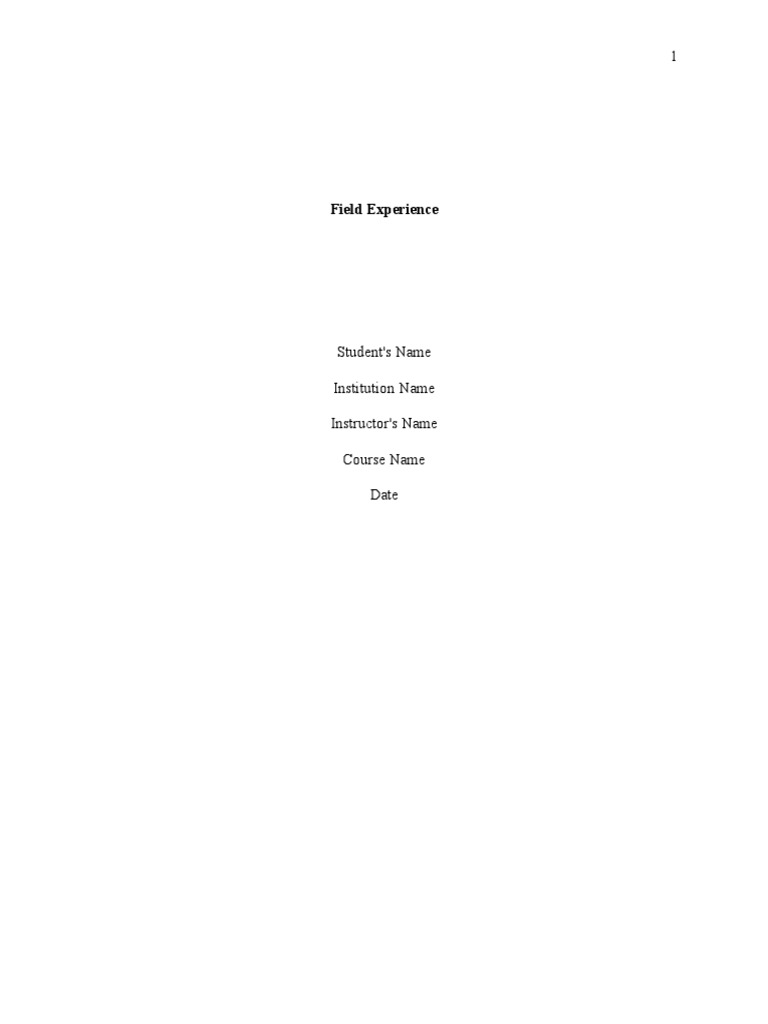Field Experience | PDF | Teachers | Special Education